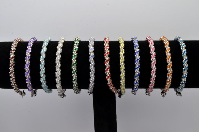 beaded bracelets on display