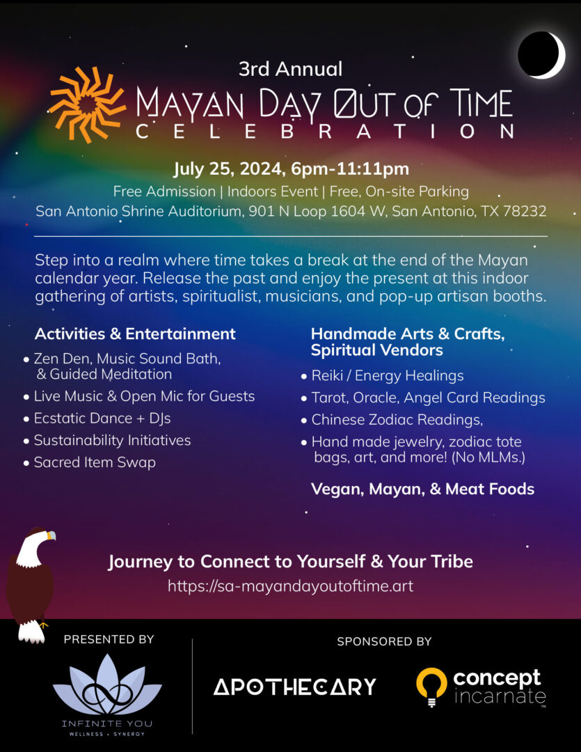 Mayan day out of time 2024 flyer